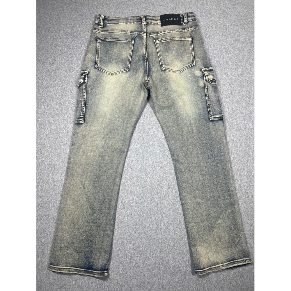 Waimea Cargo Jeans Mens 32x30 Blue Excellent Relaxed Fit Vintage Wash Denim - Picture 4 of 6